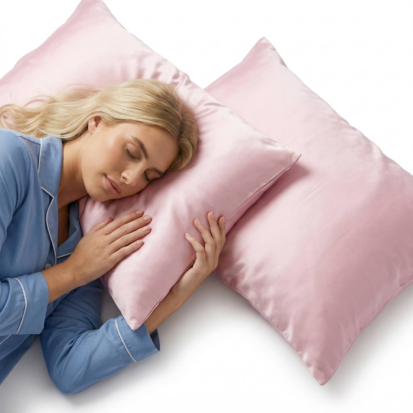 2 Pack Cooling Pillowcase, Silky Smooth Wrinkle Free Sleep Enhancer, Breathable Soft Cases for Night Sweat Relief