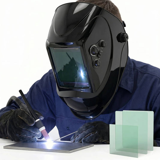 Auto Darkening Welding Helmet Large View True Color, Solar Powered Welder Mask with 4 Arc Sensors Wide Shade TIG MIG ARC Grind