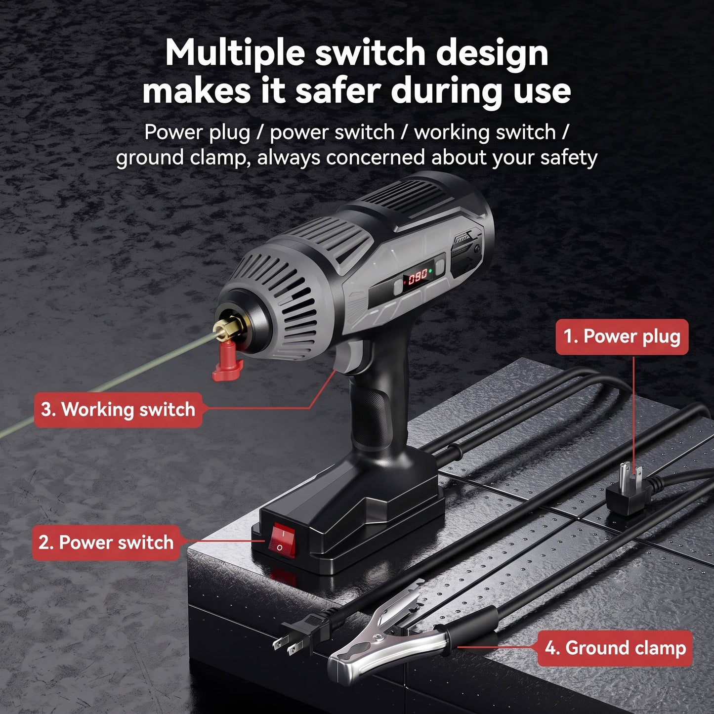 Portable ARC Welding Machine, 110V Handheld IGBT Inverter Welder, Adjustable Current, 3/32" Rod Compatible