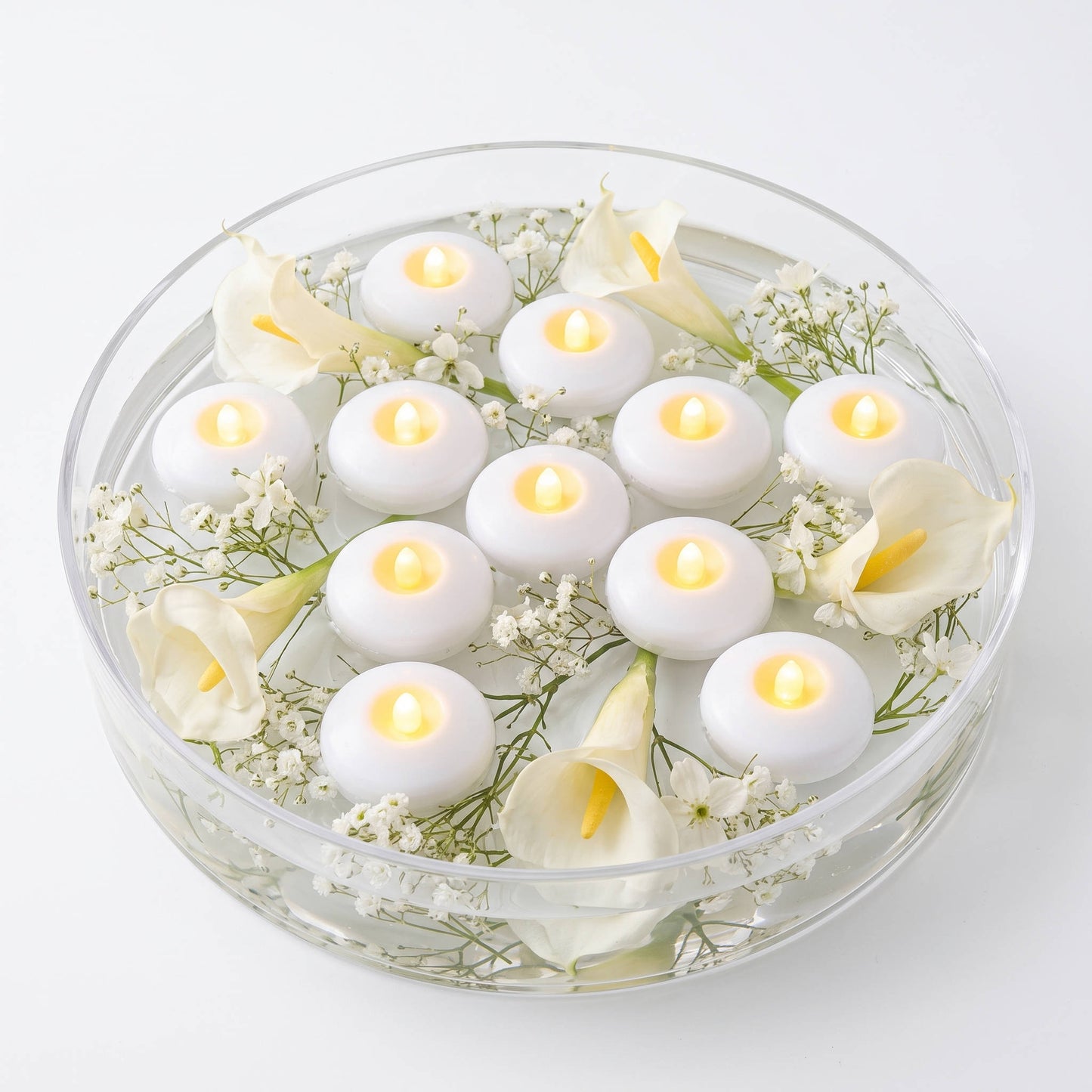 12 Pack Floating LED Tea Candles, Water Activated Waterproof Flameless Lights for Pools, Parties & Camping