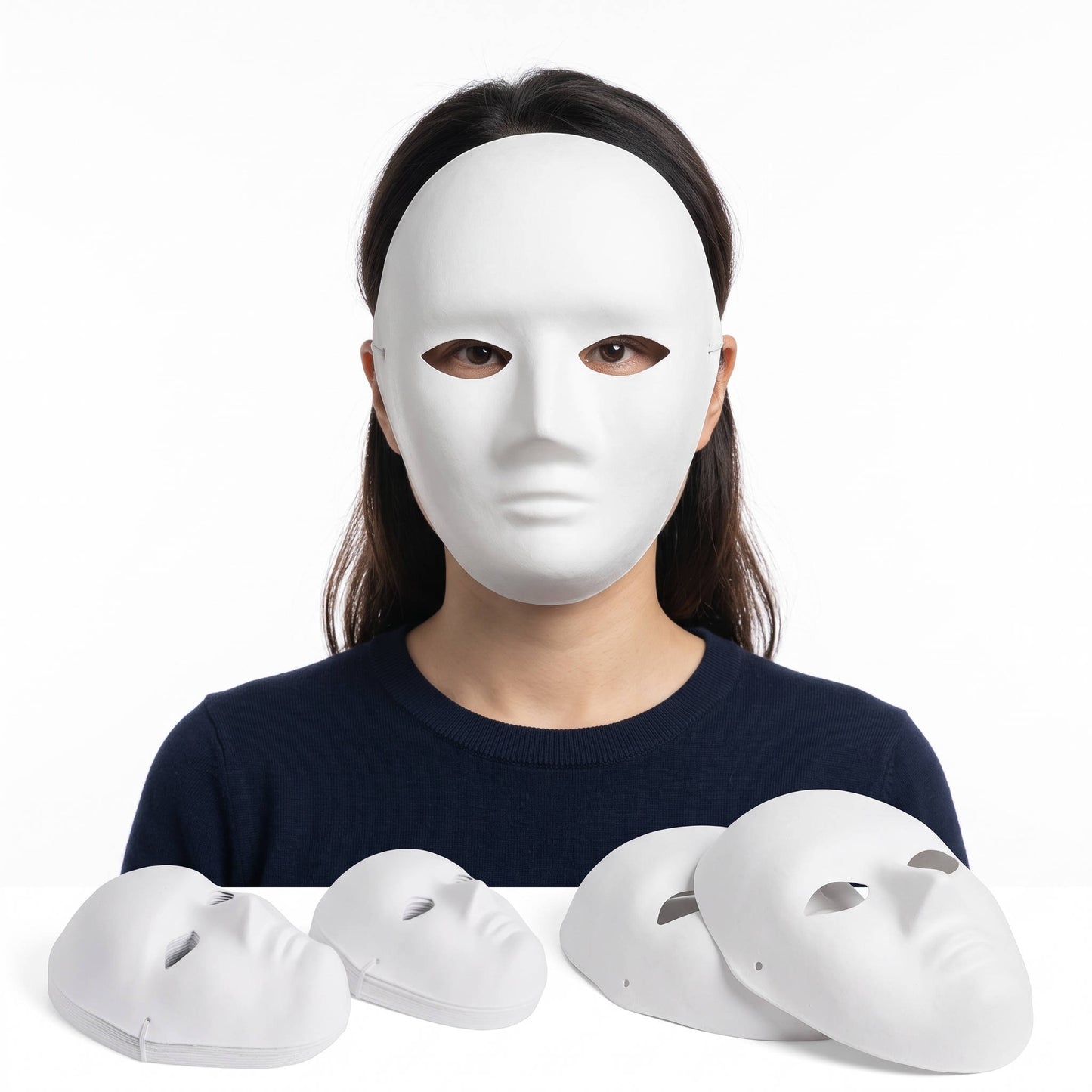 14 Pack Paper Mache Masks, 2 Sizes for Halloween, Masquerade, Theater, Classroom Art and Creative Projects