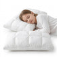 Soft Quilted Puff Grid Design Pillow, Fluffy Breathable Support for Side, Back & Stomach Sleepers, Plush Bed Pillow