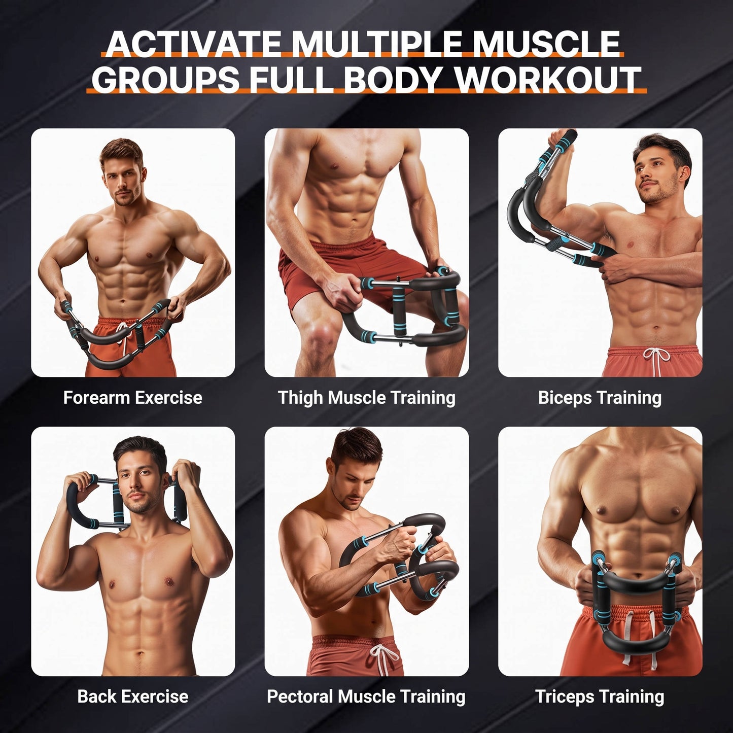 Adjustable Power Twister Bar, Portable Spring Resistance, Upper Body Strength Trainer for Chest, Shoulders & Arms