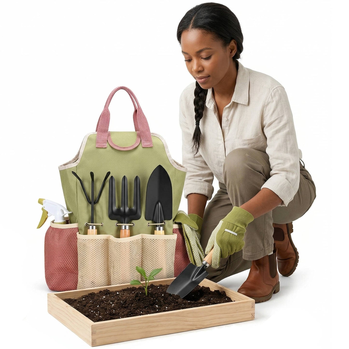 Gardening Tools Set of 10, Complete Heavy Duty Garden Tools Set