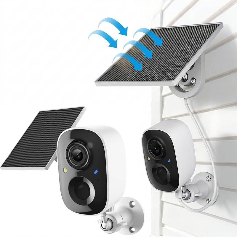 2K Solar Wireless Security Camera 2 Pack, Outdoor WiFi Camera Motion Detection Color Night Vision IP65