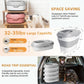 30 to 35 Lbs Dog Food Storage Container, Collapsible Airtight Pet Food Storage with Wheels, Scoop and 2 Containers