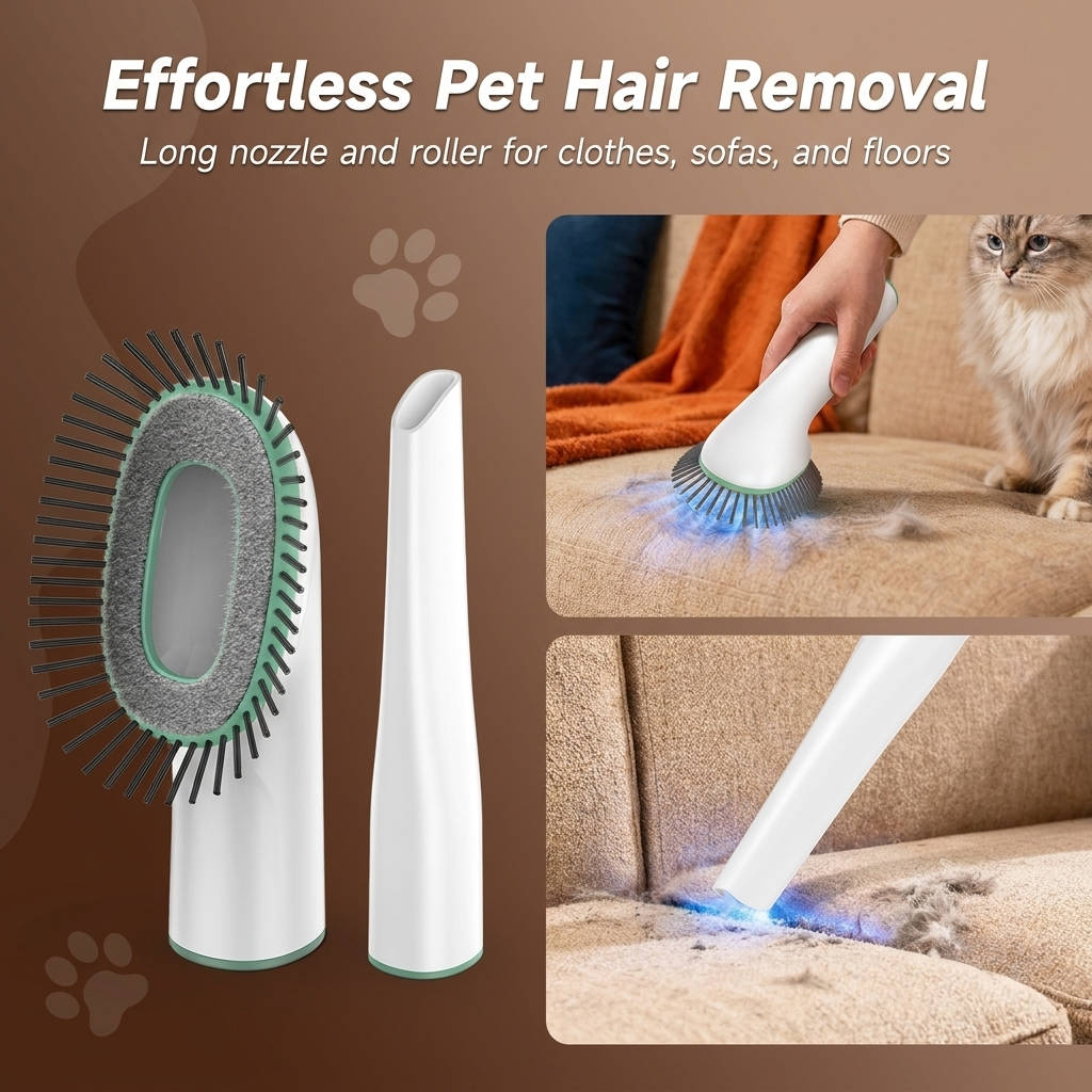 Dog Grooming Vacuum Kit, 15000Pa Pet Grooming Vacuum with Clipper, Shedding Brush and 2L Dust Cup