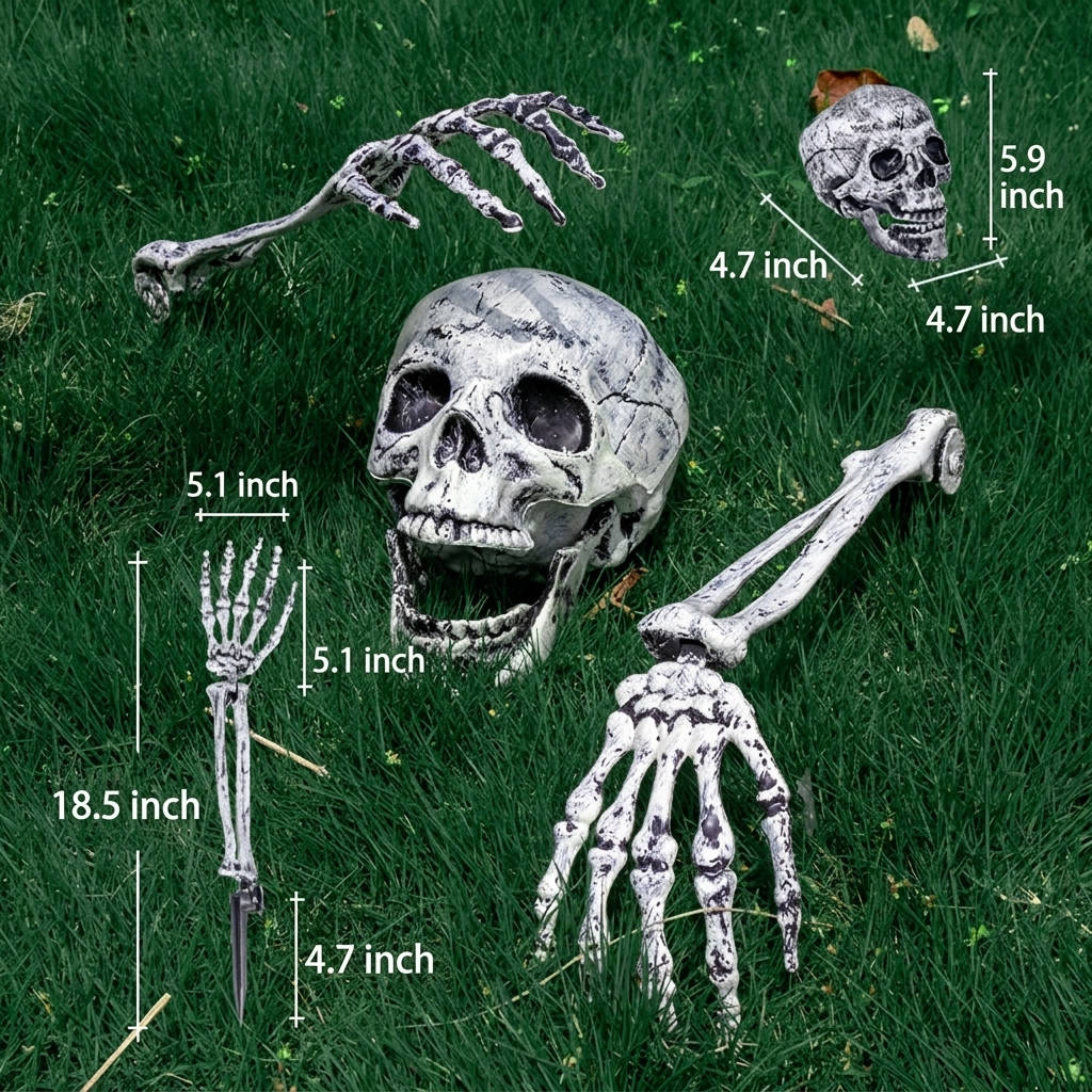 Realistic Skeleton Stakes, Halloween Lawn and Garden Skeleton Decorations for Outdoor Yard Decor