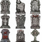 9 PCS 16 Inch Halloween Tombstones, Plastic Graveyard Headstones with 18 Metal Stakes for Outdoor Yard Lawn and Party Decor