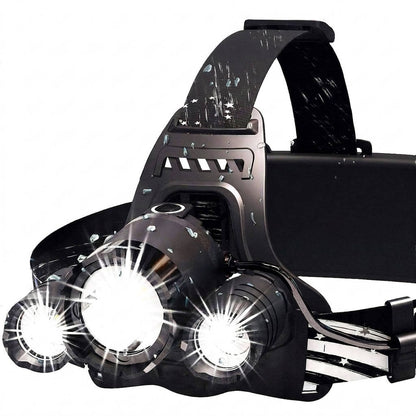 USB Rechargeable LED Headlamp, 1080 Lumen, Red Light, Zoomable IPX54 Headlight for Camping, Hiking & Hard Hats