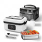 Electric Heated Lunch Box, Cordless 12000mAh Portable Food Warmer, Leak Proof Stainless Steel Container with Timer