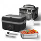 Electric Heated Lunch Box, Cordless 12000mAh Portable Food Warmer, Leak Proof Stainless Steel Container with Timer