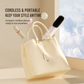 Rechargeable Hair Straightener Brush with Ceramic Teeth and Ion Release, Travel Pouch