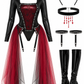 Vampire Queen Costume Set with Attached Skirt Romper and Collar Piece
