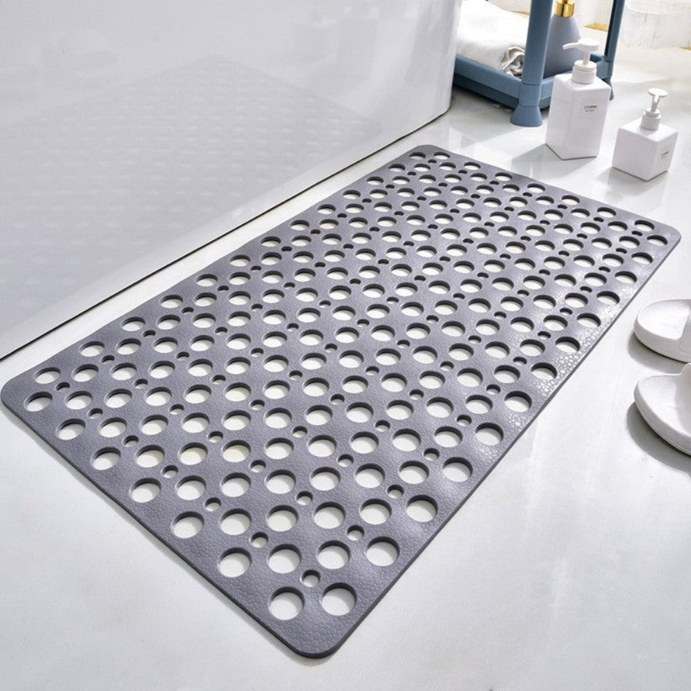 Textured Shower Mat with Traction Grooves and Heat-Resistant Material