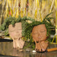 Ceramic Face Planter with Sculpted Design for Small Succulents and Herbs