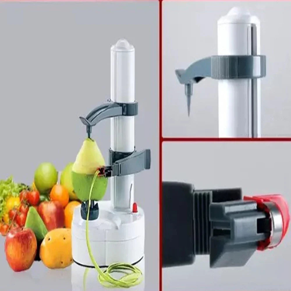 Electric Potato Peeler with Automatic Shutoff and Adjustable Chamber for Root Vegetables