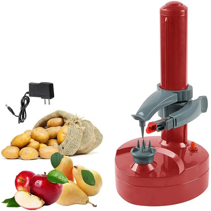 Electric Potato Peeler with Automatic Shutoff and Adjustable Chamber for Root Vegetables