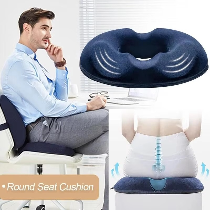 Donut Ring Memory Foam Seat Cushion with Breathable Cover and Tailbone Relief
