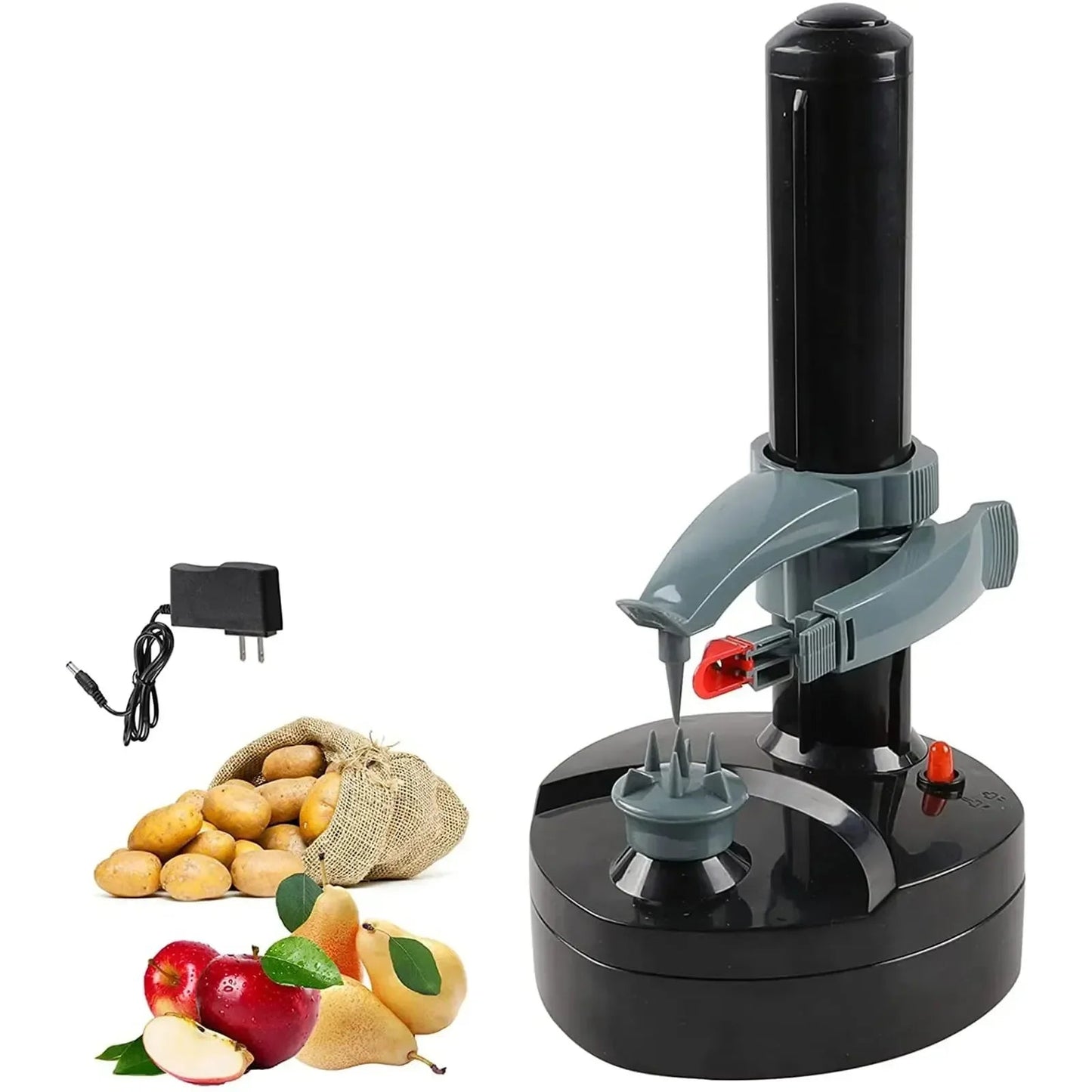Electric Potato Peeler with Automatic Shutoff and Adjustable Chamber for Root Vegetables