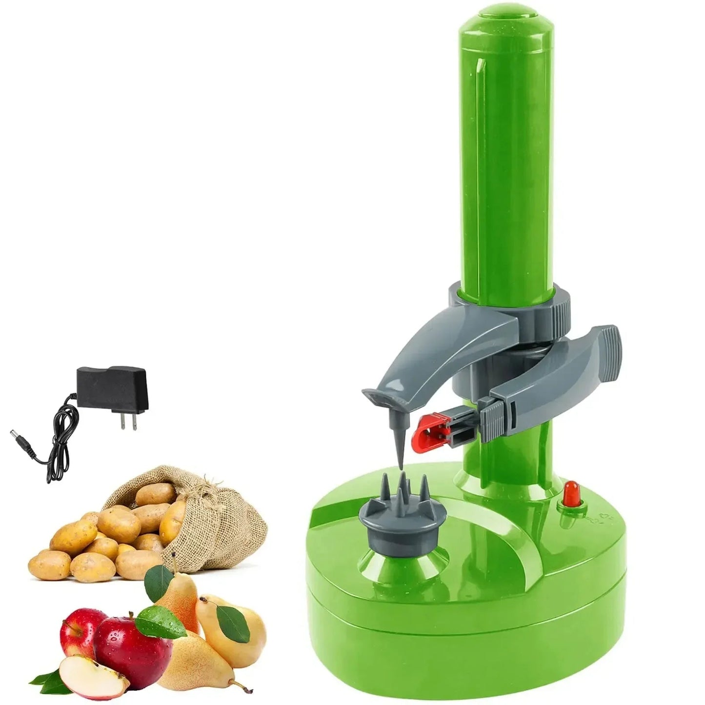 Electric Potato Peeler with Automatic Shutoff and Adjustable Chamber for Root Vegetables