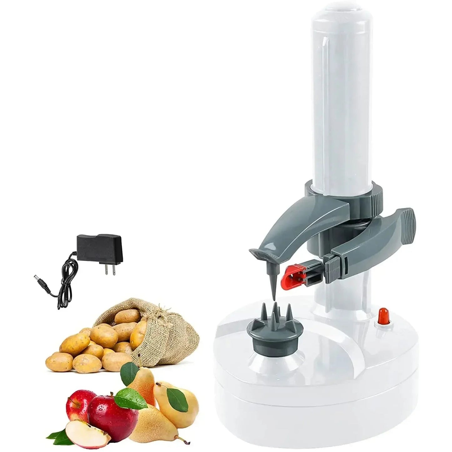 Electric Potato Peeler with Automatic Shutoff and Adjustable Chamber for Root Vegetables