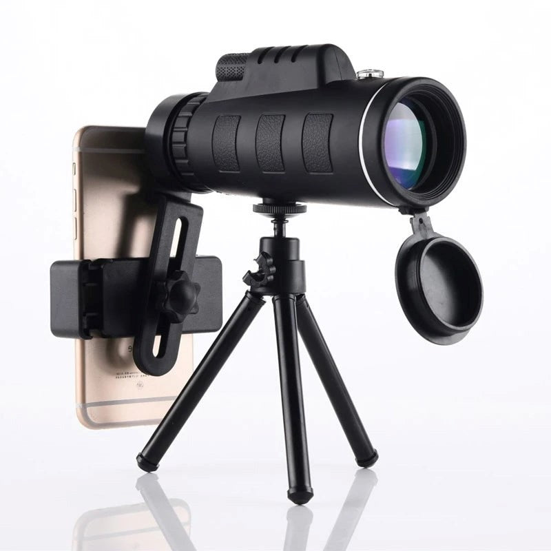 High Power Monocular Telescope With Smartphone Holder and Tripod, Waterproof 10x Magnification