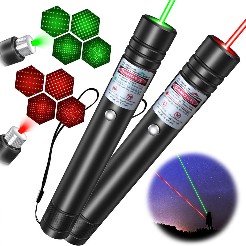 Green Laser Pointer with Rechargeable Battery and Starry Pattern, 2000ft Range