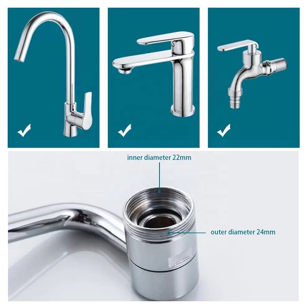 Swivel Faucet Extender with Dual Spray Modes and Aerator Filter, Universal Adapters