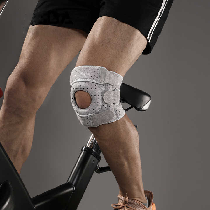 Adjustable Knee Brace with Silicone Ring and Dual Side Stabilizers, Open Patella