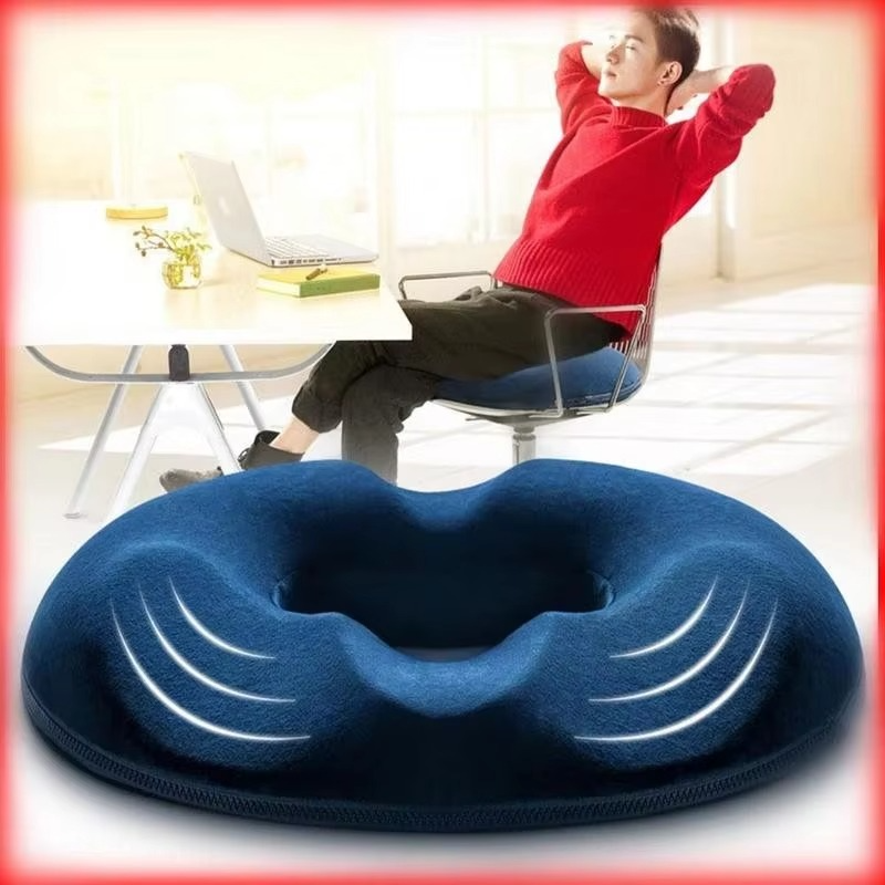 Donut Ring Memory Foam Seat Cushion with Breathable Cover and Tailbone Relief
