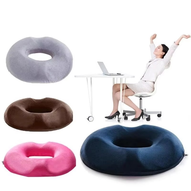 Donut Ring Memory Foam Seat Cushion with Breathable Cover and Tailbone Relief