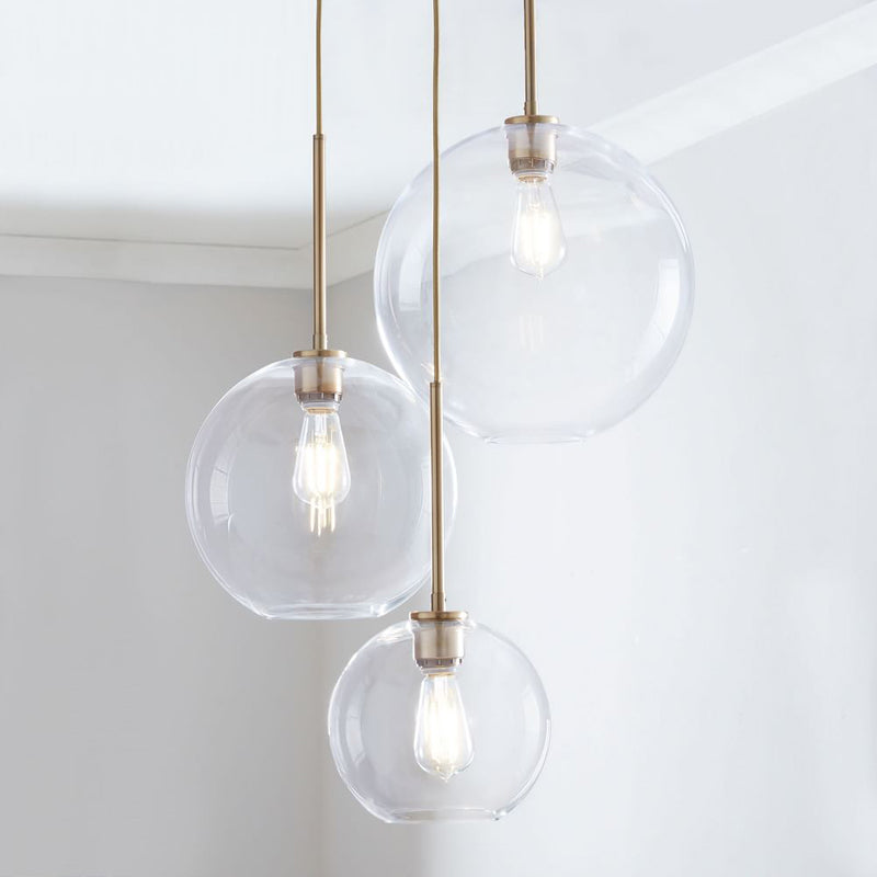 Modern Globe Pendant Light in Brushed Brass