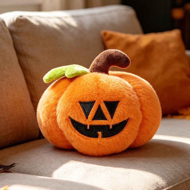 Soft Plush Halloween Characters with Embroidered Faces and Seasonal Designs