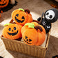 Soft Plush Halloween Characters with Embroidered Faces and Seasonal Designs