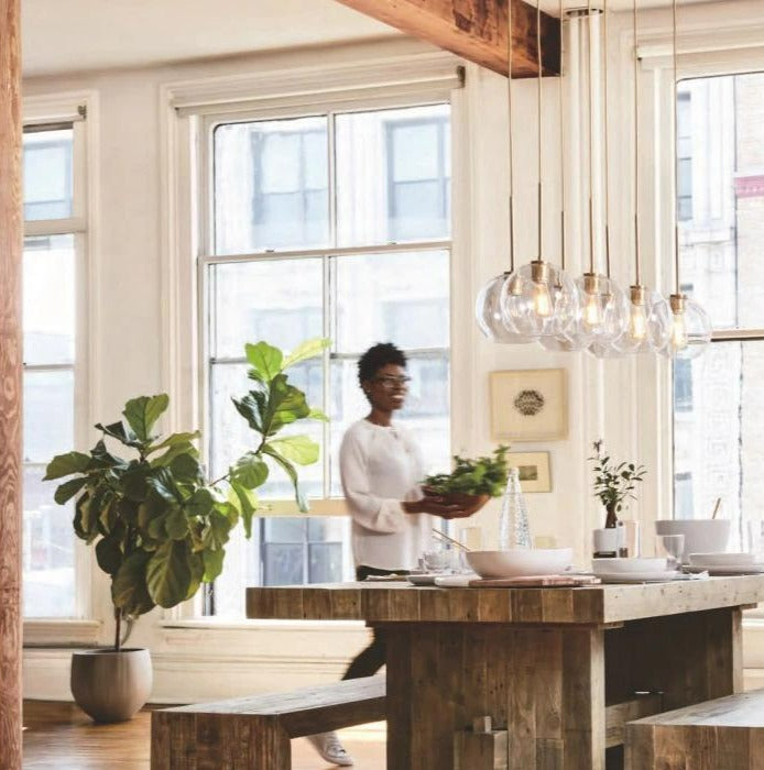 Modern Globe Pendant Light in Brushed Brass