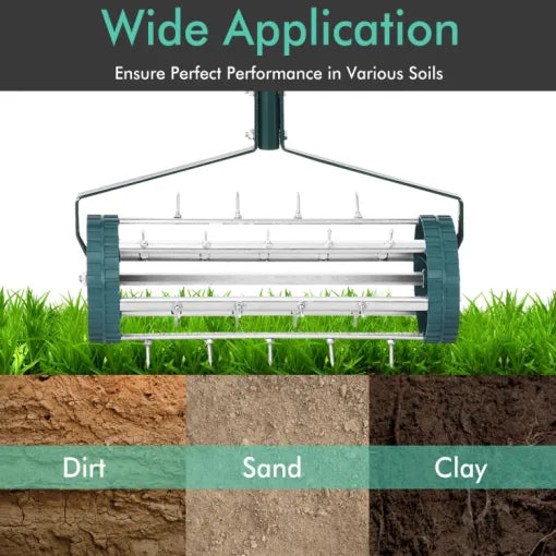 sjbackyard Heavy Duty Manual Lawn Spike Soil Aerator