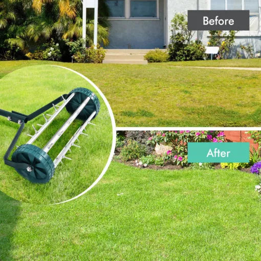 sjbackyard Heavy Duty Manual Lawn Spike Soil Aerator