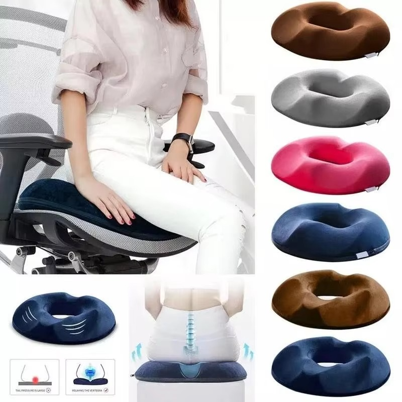 Donut Ring Memory Foam Seat Cushion with Breathable Cover and Tailbone Relief