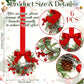 Artificial Christmas Wreath with Red Bows and Pinecone Accents