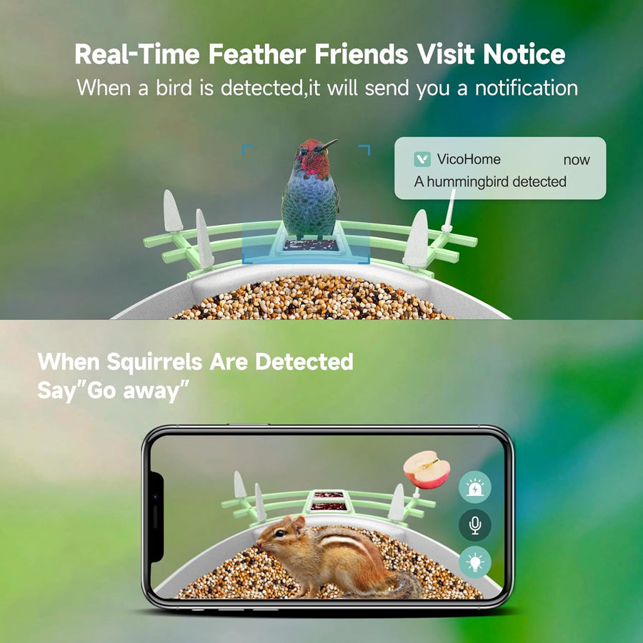 Mygametables Smart Bird Feeder Camera with AI Recognition and Solar Power