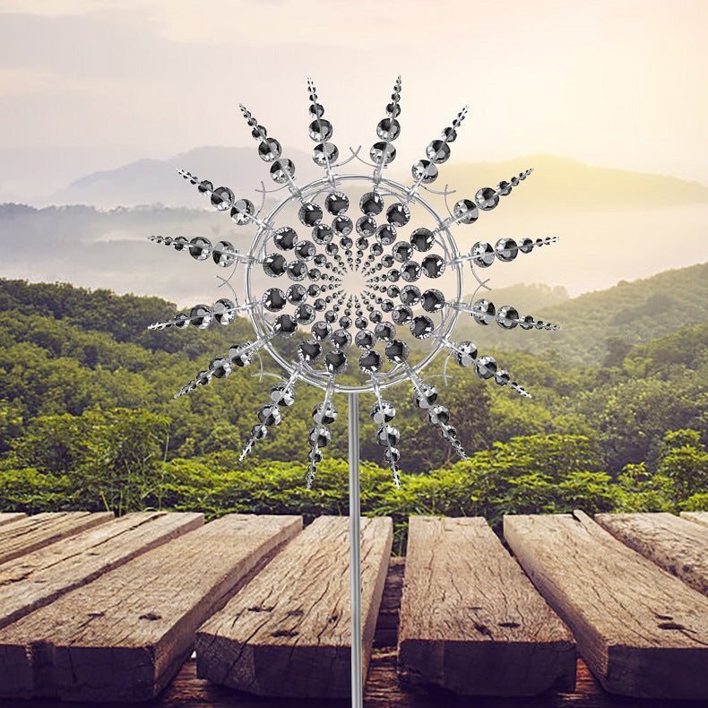 Mygametables Metal Windmill Spinner, Anti-Rust Kinetic Garden Decoration