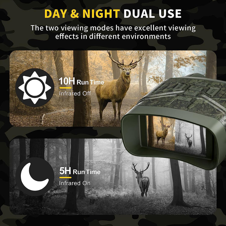Mygametables Night Vision Binoculars 4K HD, 5x Zoom, 3-Inch Display