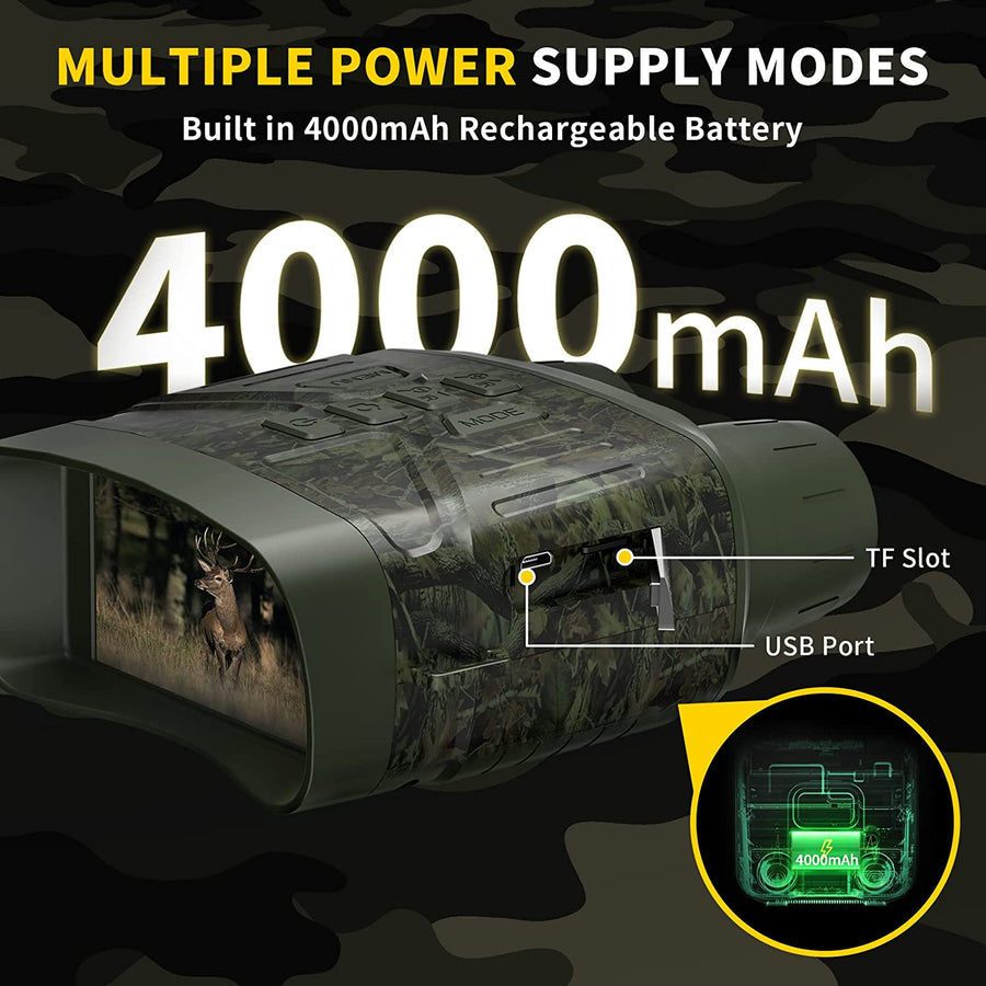 Mygametables Night Vision Binoculars 4K HD, 5x Zoom, 3-Inch Display