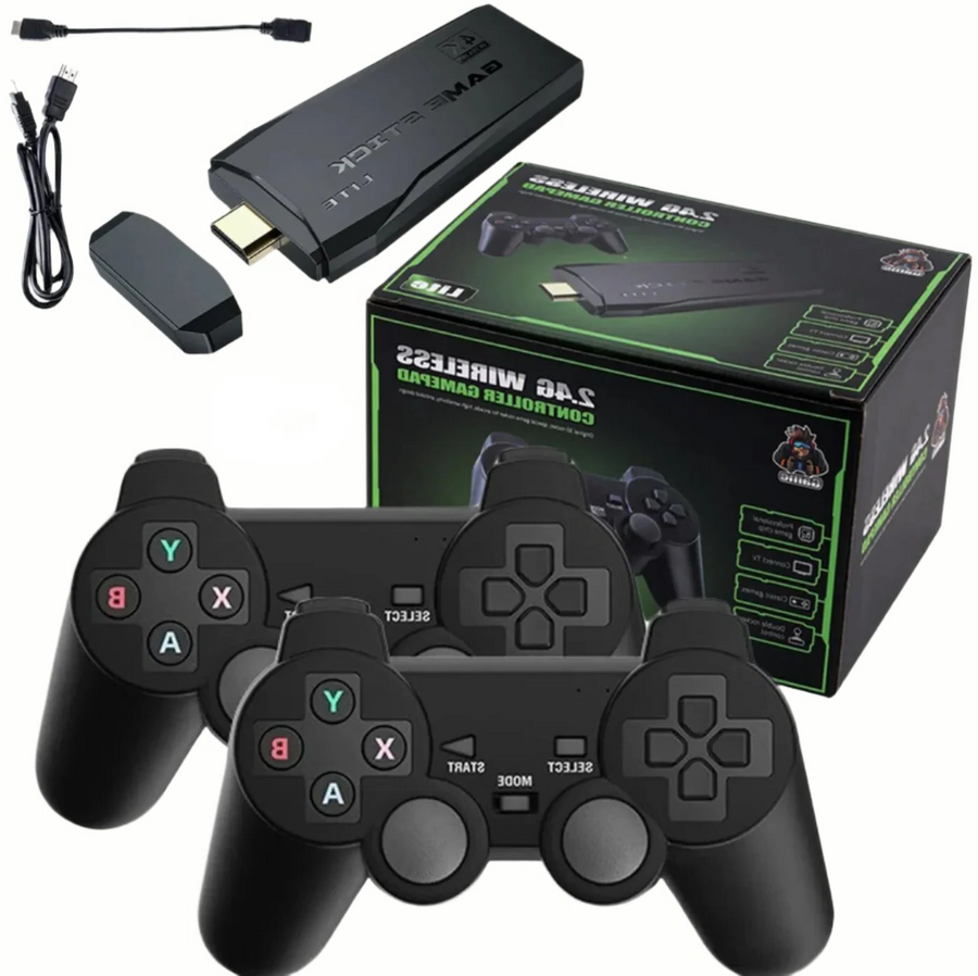 Mygametables HDMI 4K TV Game Stick Console, 64GB Retro Gaming System with Wireless Gamepads