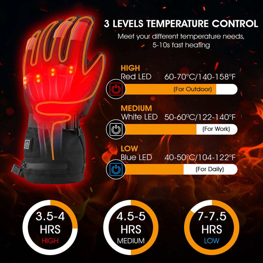 Mygametables Thin Heated Glove Liners with Rechargeable Batteries