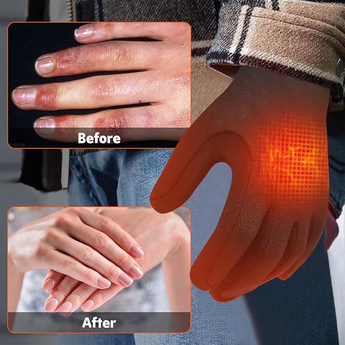 Mygametables Thin Heated Glove Liners with Rechargeable Batteries