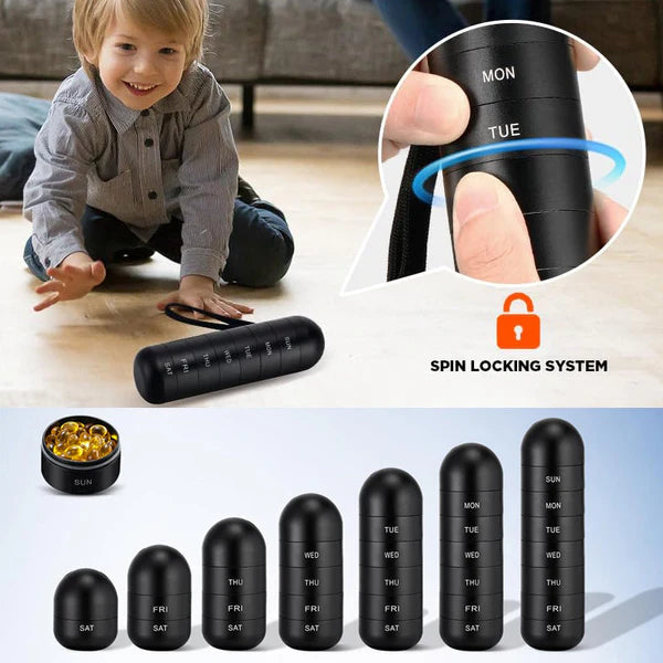 Mygametables Aluminum 7 Days Portable Pill Organizer for Travel