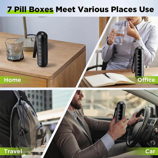 Mygametables Aluminum 7 Days Portable Pill Organizer for Travel