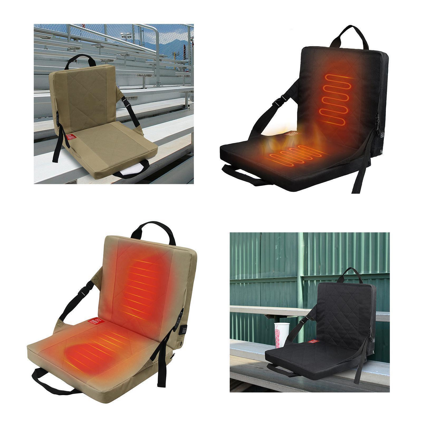 Mygametables Foldable Heated Seat Cushion with 3 Level Temperature Controller